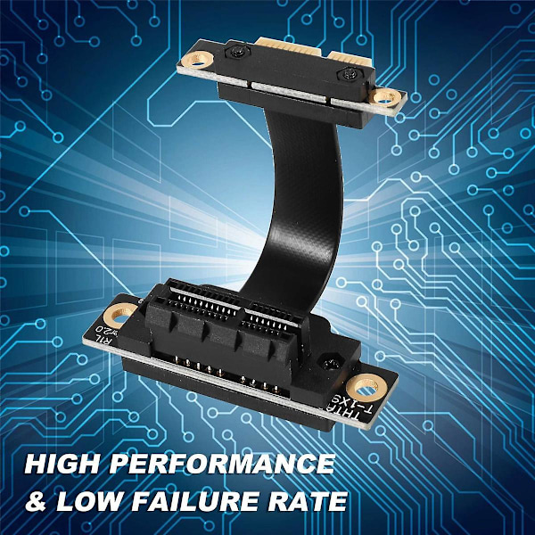 PCIE X1 Nouseuttajakaapeli Kaksois 90 Asteen Oikea Kulma PCIe 3.0 x1 - x1 Jatkokaapeli 8Gbps PCI Express 1x Nouseuttajakortti - 5CM