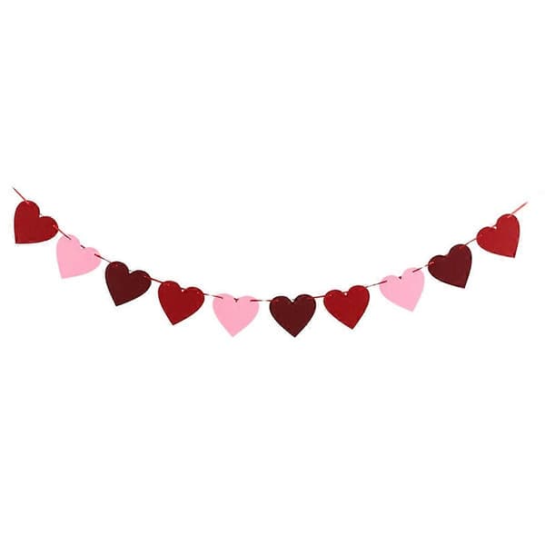 Hjerteformede Valentinsdagdekorasjoner Hjerteformede Flagg Valentinsdag Kjærlighetsdekorasjon og Bånd