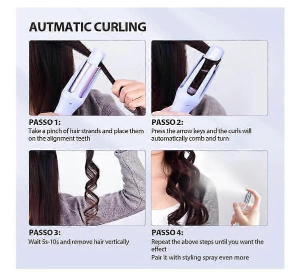 Numoya - MagicCurler, Numoya Magic Curler, Automatisk Hårkrølltang Purple