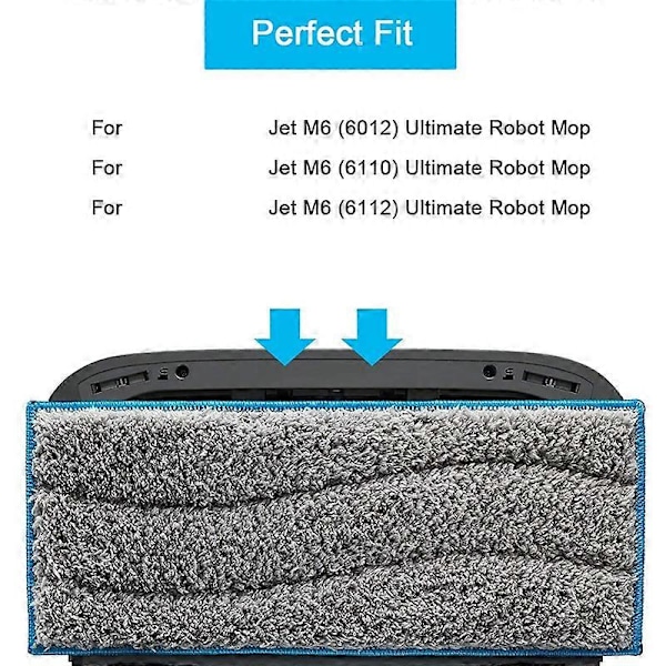Korvaavat pestävät moppityynyt IRobot Braava Jet M6 robotti-imurin lisävarusteisiin, uudelleenkäytettävät märät