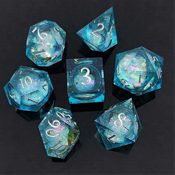 Hartsitarra-pikahiekka DND-noppasarjoille Coc-juoksuryhmä Nopat Dnd Cthulhu Monitahokas Juoksuryhmä Lautapeli DND-noppa B
