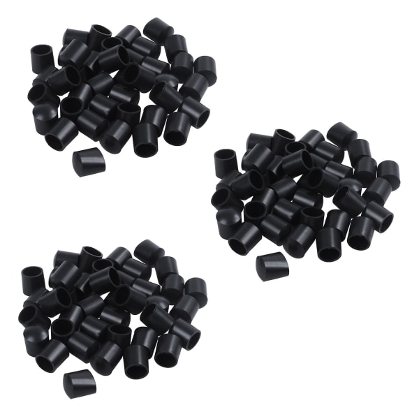 Gummihætter 120-delt sorte gummirørsender 10mm runde