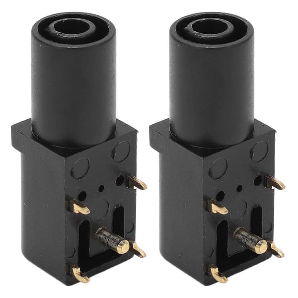 2 stk. PCB Panel Socket 4mm Svejsede Type God Elektrisk Ledningsevne Sikkerheds Bananstik til Multimetre Spændingstest Sort