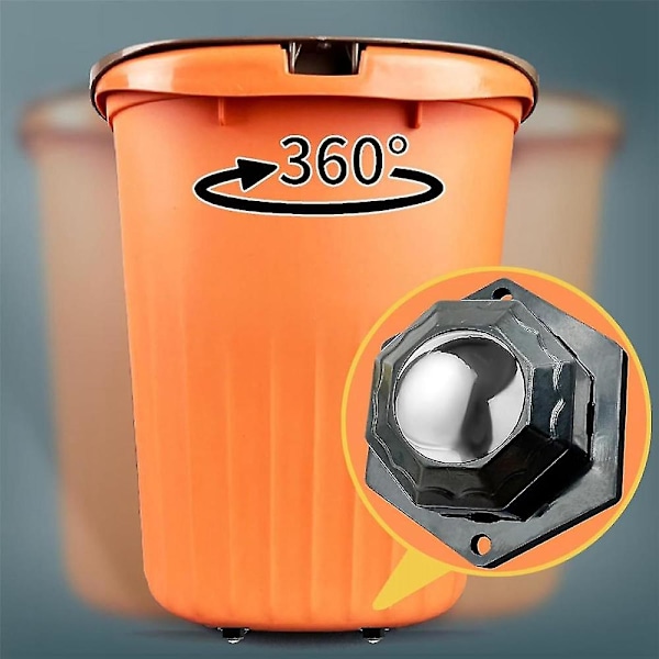 Hjul for små apparater, 360-rotasjonshjul, rustfrie stålvalser Universalhjul 16 stk svart