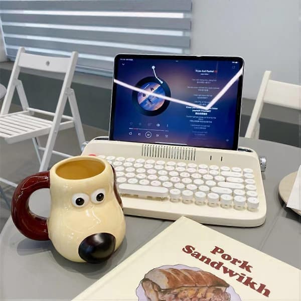 Handmålad Söt Valp Gromit Mugg 3D Hund Keramikmugg Tecknad Stor Kapacitet Kopp, Diskmaskinsäker Frukostkopp för Hem & Presenter