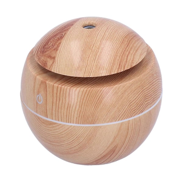 Svampformad Mini Luftfuktare 130ml USB Dimma med Stämningsfullt Nattljus Träkornsdesign