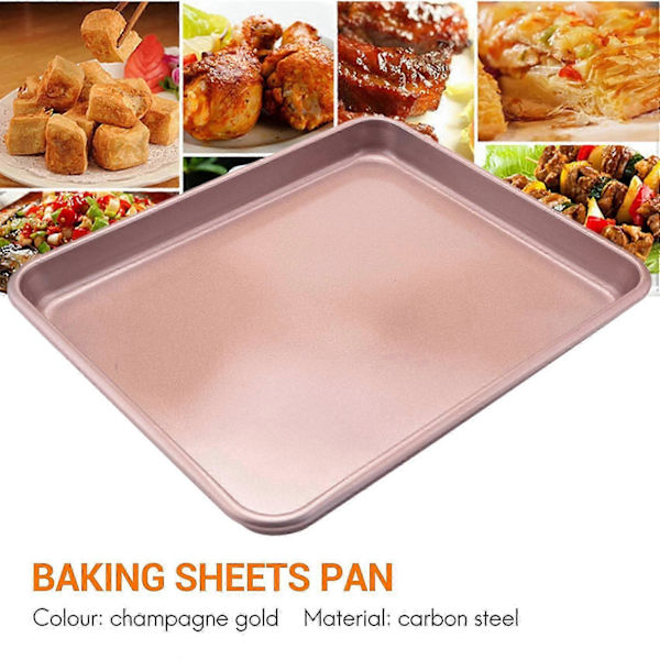11 Tommer Bakeplater Kompatibel med Ovnsett med 2, Nonstick Toaster Ovnpanner Tykt Stål 11X9 Tommer Kokk