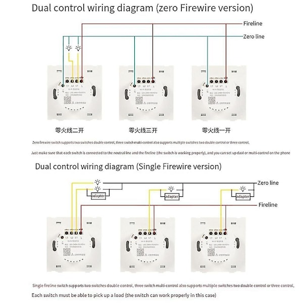 Tuya Smart Switch Wifi Og Rf Radiofrekvens Smart Bryter Enkel Null Brannlinje Universal 1 Bryter Grå