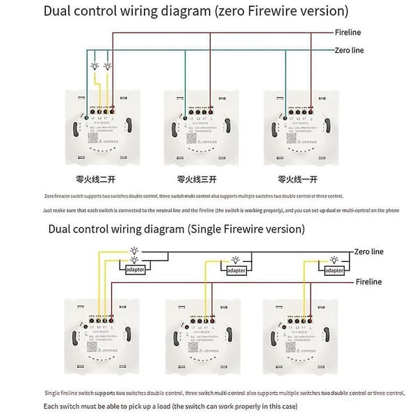 Tuya Smart Switch Wifi Og Rf Radiofrekvens Smart Switch Enkelt Nul Brandlinje Universal 1 Switch Grå