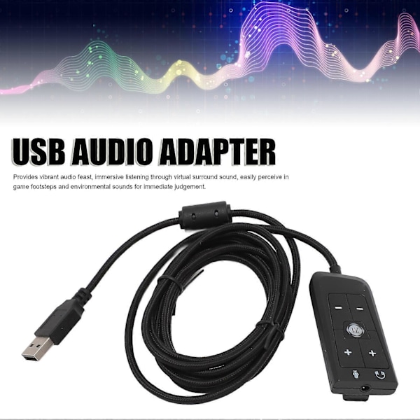 USB til 3,5 mm Jack Lydkort Adapter med Hovedtelefon- og Mikrofonstik til Kingston HyperX Cloud II