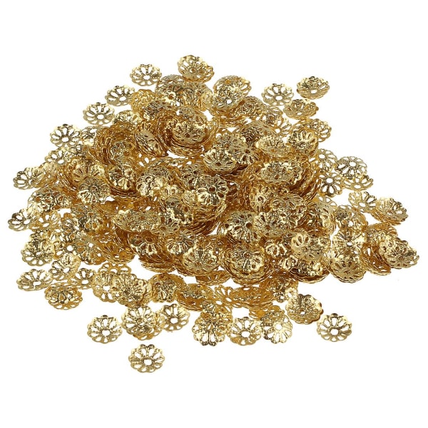 500 kpl 6 mm kultasävyiset kukkahelmikorut korujen valmistukseen