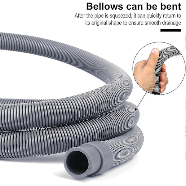 Vaskemaskine Afløbsslange, Universal Afløbsslange, Vand Afløbsslange, Vaskemaskineslange, Forlængerslange Til Opvaskemaskine Og Vaskemaskine 20mm*2m-Xi