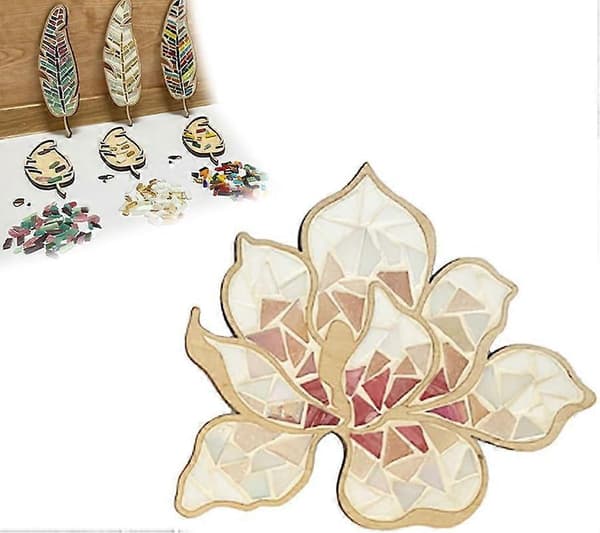 Mosaic Kit, Blomster DIY Mosaic Kit, DIY Julepynt Mosaic Kit, Til Håndværkselskere (Blomst-A)