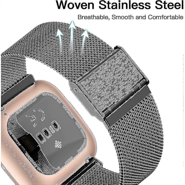 Fitbit Versa/fitbit Versa 2 Armbånd Til Kvinder Mænd, Justerbar Rustfrit Bedste Shiyi Hy