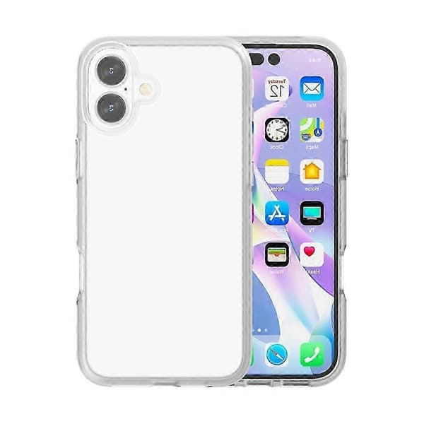 Til iPhone 16 Plus etui TPU + PC mat gennemsigtigt telefonbagcover - Sort