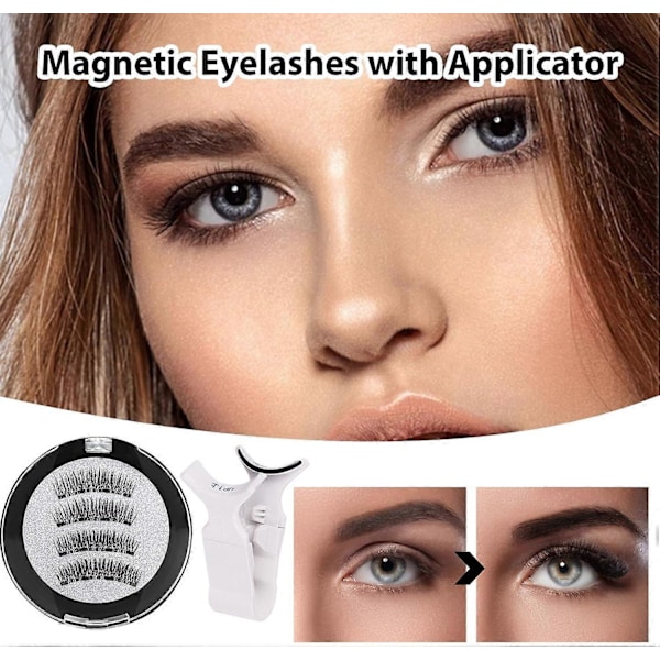 Magnetiske Øyevipper Sett | Magnetisk Øyevippe Kit | Magnetiske Naturlige Øyevipper | 4