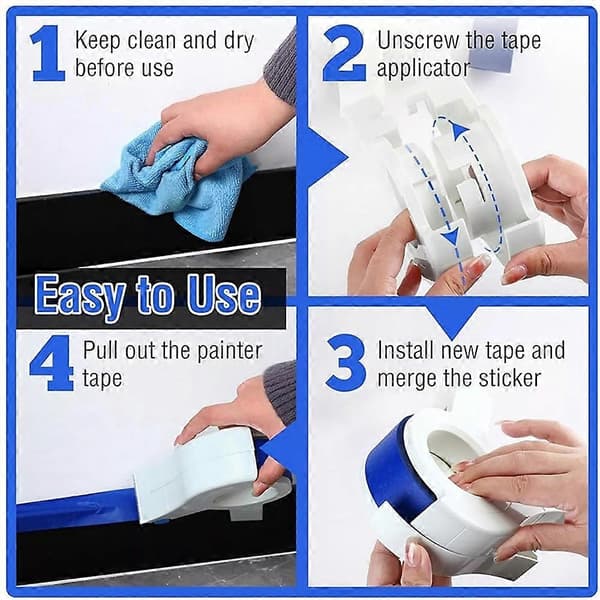 Malertapeapplikator, malertapedispenser, 1 rull tape for listverk