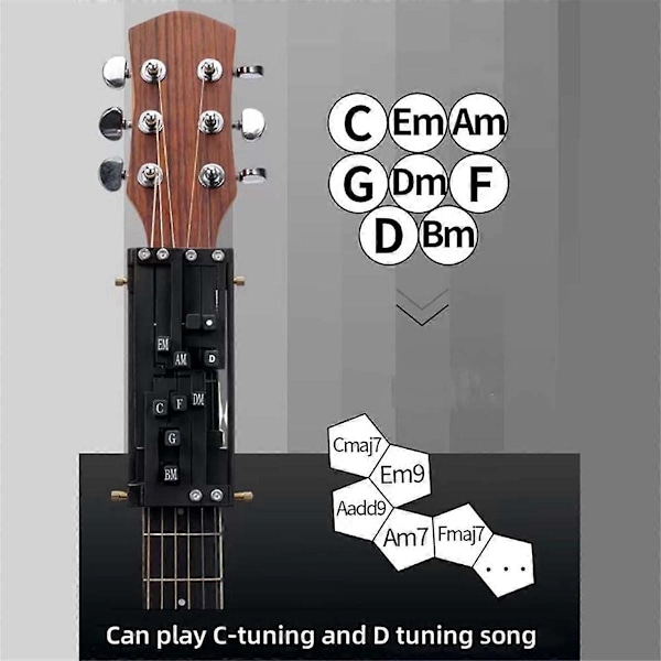 Guitar Læringshjelpemiddel med 16 Akkorder, Gitarakkordtrener Folk Gitarakkorder Læringsystem for Gu