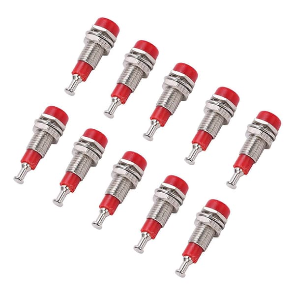 J.40006 10 st/set 2mm Nickelpläterad Banan Hona Jack Uttag Panelmontering Bindningsstolpe Röd