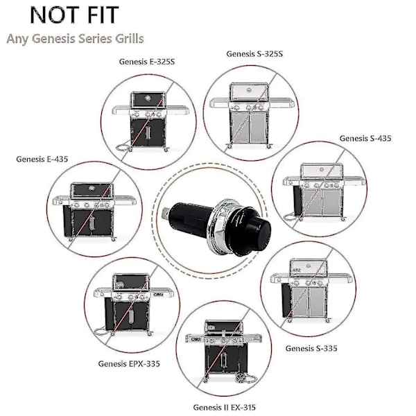 Udskiftning til Weber Tændingstrykknap/kontakt, Passer til Weber Spirit E/s-210 310 315 320 330 Gasgrill, 7642 7643 Delvis Udskiftning-m.2765