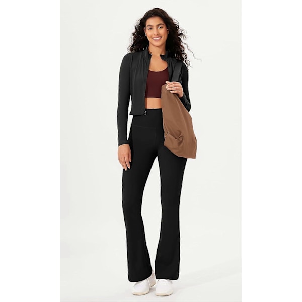 Bootcut Yogabukser for kvinner med magekontroll, ikke-gjennomsiktige bootleg treningsbukser