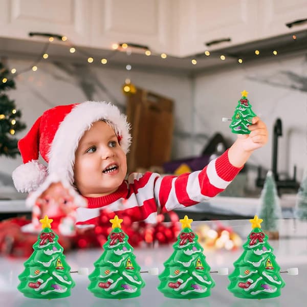 Grön Julgran Uppdragbar Roterande Gående Gran 4-pack