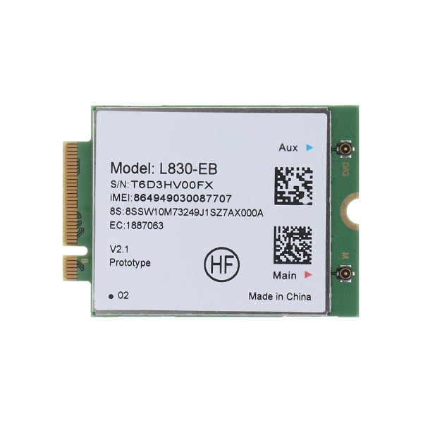 L830- 4g Wi-fi-kortmodul til X280 T480 T580 P52s L480 L580 T490 T590 P53s T490s X390 L490 L590 01
