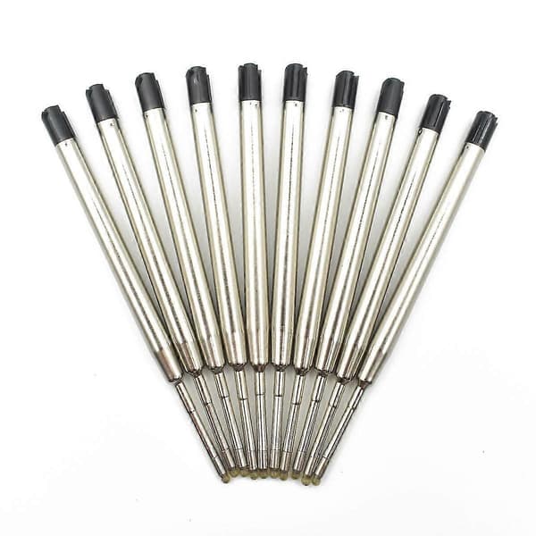 10 st/set Svart Kulspetspenna Refill 9.8cm Medium Standard För Parker Stil Bläck