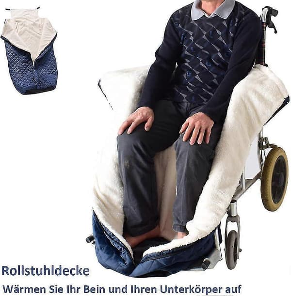 Kørestolsdyne - Vindtæt og varm - Voksne - Egnet til kørestole - Blå
