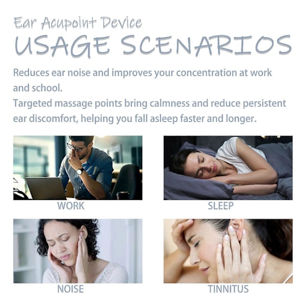 PureHear Øreakupunktur Enhed, Lindrer Ubehag i Øret, Øresusen, Øre Bagside, Øre Kang, Øreakupunktur Pleje Massageprop