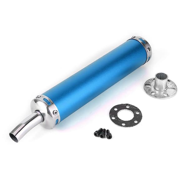 Rustfri Stål Udstødningspotte Lyddæmper 20mm/0.8in Modificerede Dele til 2 Takts Motorcykel Blå