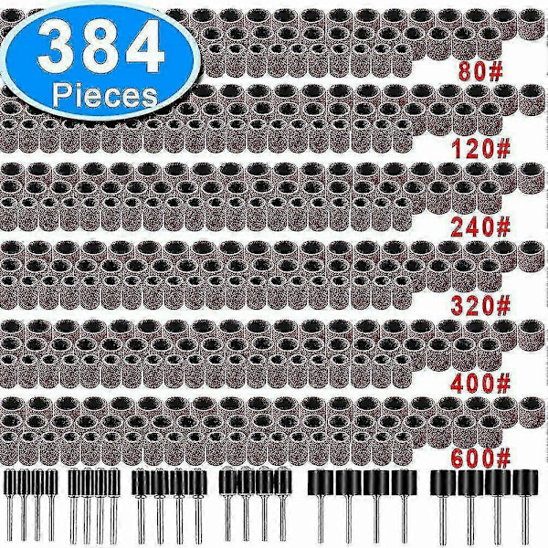 384 Dele Tromleslibningssæt Til Negleboremaskine Bits Dremel Tilbehør Rotationsværktøjssæt