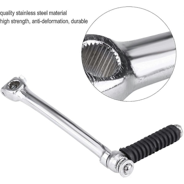 Motorcykel Motorstartgreb Folds Back Start Leverstarter Greb Rustfrit Stål Kick Start Starter Greb Til 70cc 110cc 125cc (1 stk, Sort)