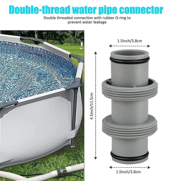2 stk. Pool Filter Pump Slangekobling, Pool Slangekobling 1,5' til 1,5', til Pool Slangeadapter og Fi