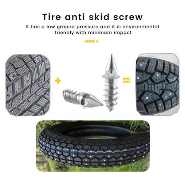 50 st/set Längd 27 mm Anti-Halk Däckskruv, Bil Däck Dubb Spikar Hjul Snökedjor Kompatibel med Bilfordon Lastbil Motorcykel Däck Vinter