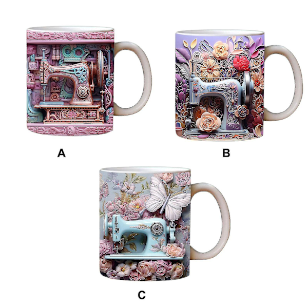 3D Sy-Mug, Sy-Mug 3D, Sy-Maskine Kop, Sy Gave til Quiltere-AF