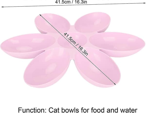 Kattefoder- og vandskål, fødevaregodkendt kattefoderskål til mad og vand (pink)