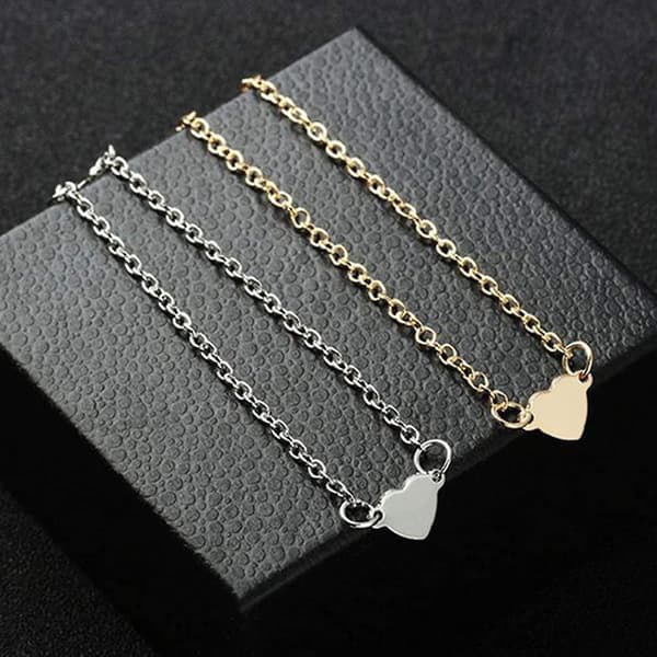 Minimalistisk Armbånd med Hjerteanheng Valentinsdagsgave til Kvinner Menn Jenter Gutter