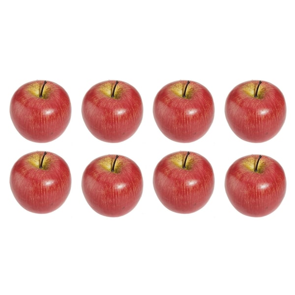 8 store kunstige røde æbler-dekorativ frugt