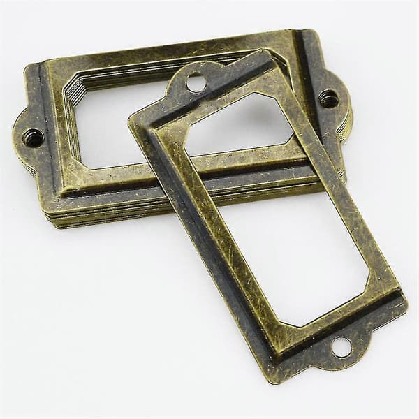 12 stk. 7*3,3 cm Antik Messing Metal Skabsskuffe Etiketmærker