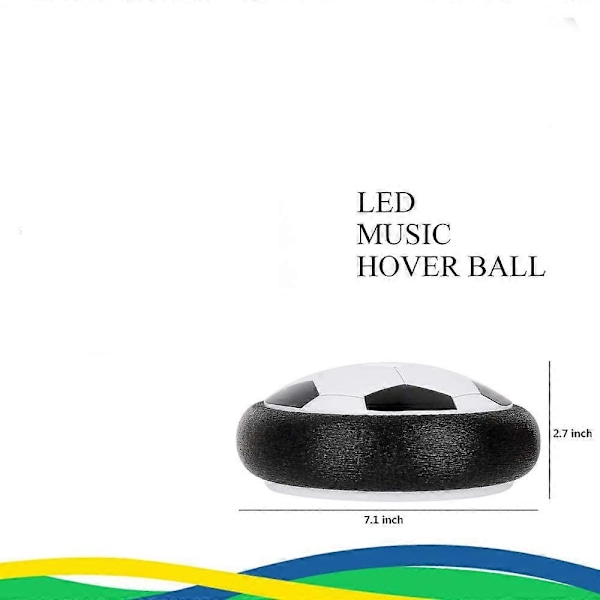 Børne Hover Ball Legetøj 7 Tommer Fodbold med LED Lys og MusikBørne Hover Fodbold-Hover Fodbold+Lys+Musik