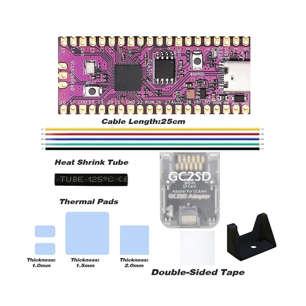 For Raspberry Picoboot Board Kit+gc2sd-kortleser Rp2040 Dual-core 264kb Sram+16mb Flash Ram For G