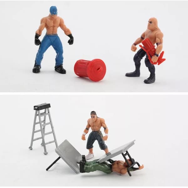 Bryder Kvartet Arena Karakter Statisk Model Sæt Gladiator Bryder Ornamenter Børnelegetøj 12PCS