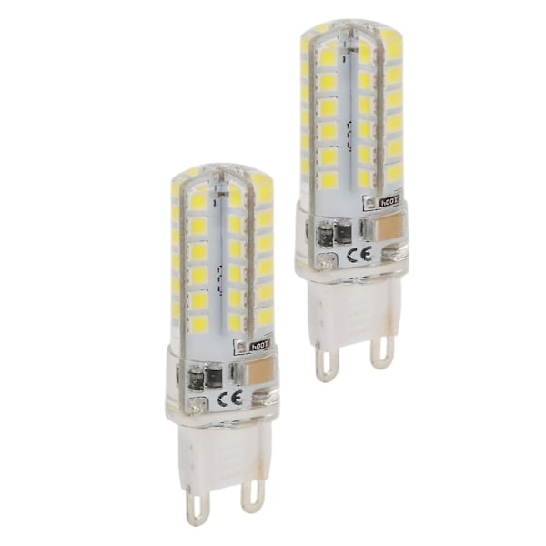 2 stk. Dæmpbare G9 LED-pærer 6000K Hvidt Lys til Loftslampe 110V