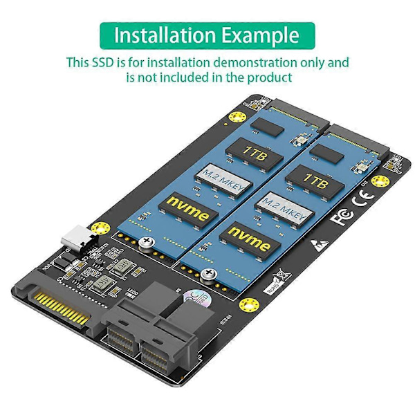 Ny Version Dobbelt M.2 NVME SSD til Dobbelt SFF-8643 Adapter