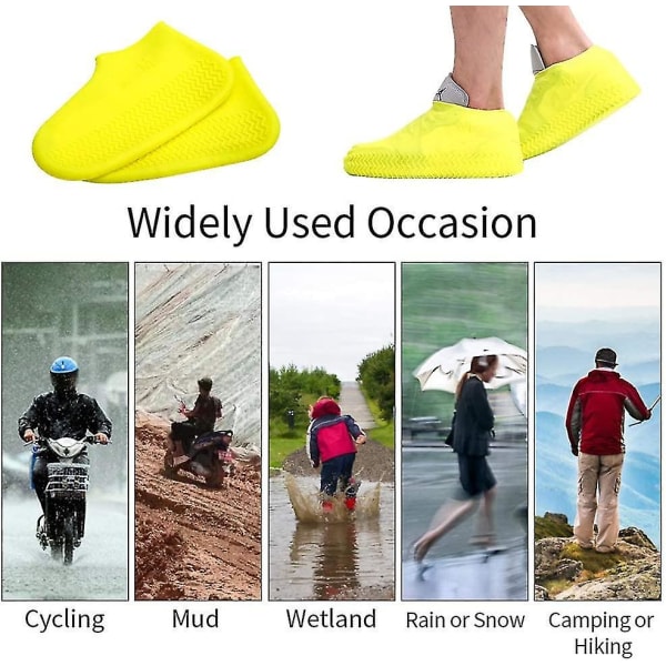 Vandtæt silikone skobetræk genanvendeligt skridsikkert gummi regnstøvlebetræk$unisex sko