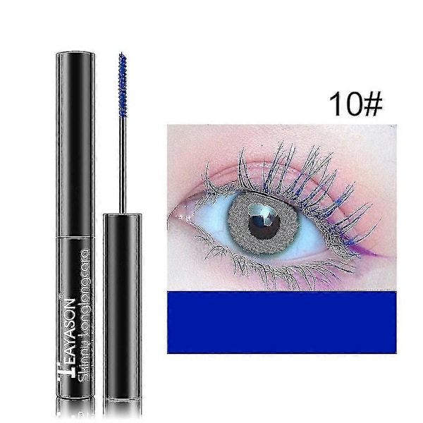 Farvet Mascara Langtidsholdbar Makeup Tyk Krøllet Hurtigtørrende Forlængende Til Kvinder - farve royal blå