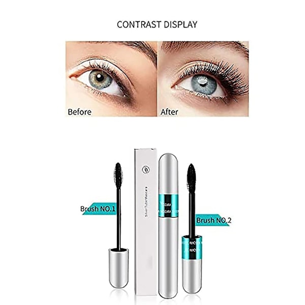 Vibely Mascara 5x Pidempi Vedenkestävä, Ripsikosmetiikka Vibely Mascara, Thrive Mascara, 4D Silk Fiber Lash Mascara, Ei Paakkuunnu Erittäin Vahva Mascara Lo