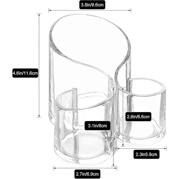 Sminkekost Oppbevaring Klar Akryl 3 Spors Kost Organizer Kost Oppbevaringsboks