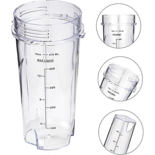 16oz udskiftningskopper til Ninja Qb3001ss Fit Compact Personal Blender, med låg - 2 pak